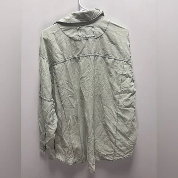 We The Free Mary Jean Baby Cord Shirt Teal Size Medium - Picture 7 of 7